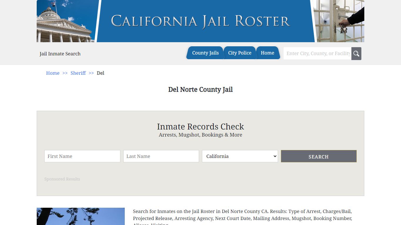 Del Norte County Jail | Jail Roster Search - California Jail Roster